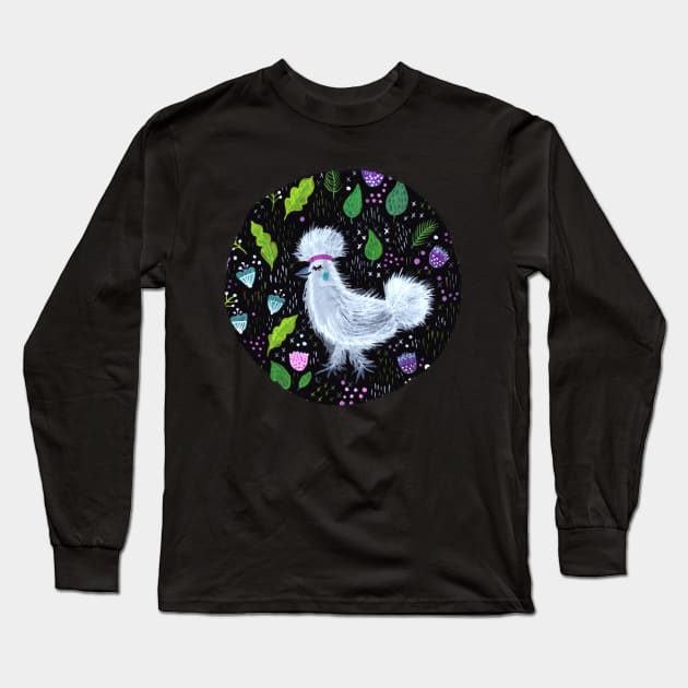 Glam Chicken Long Sleeve T-Shirt by Jacqueline Hurd